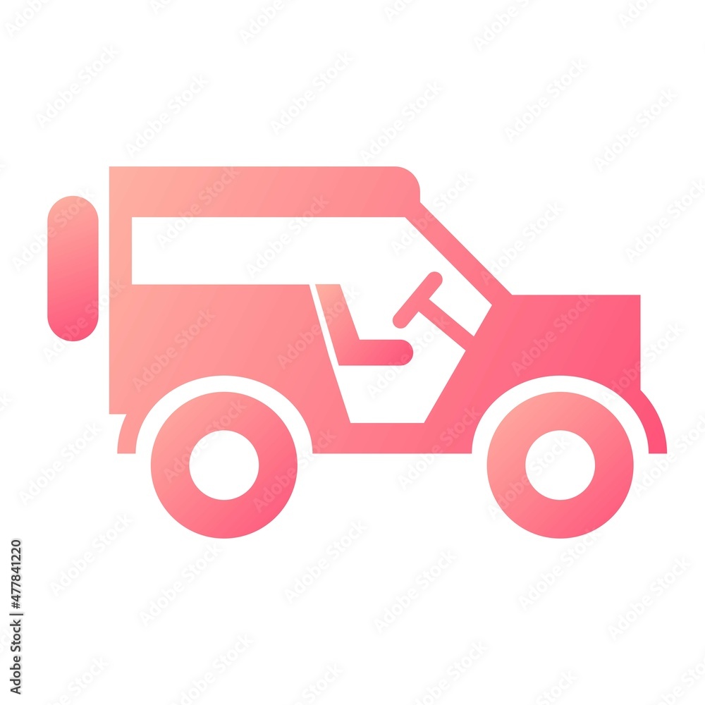  Vector Army Car Glyph Gradient Icon Design