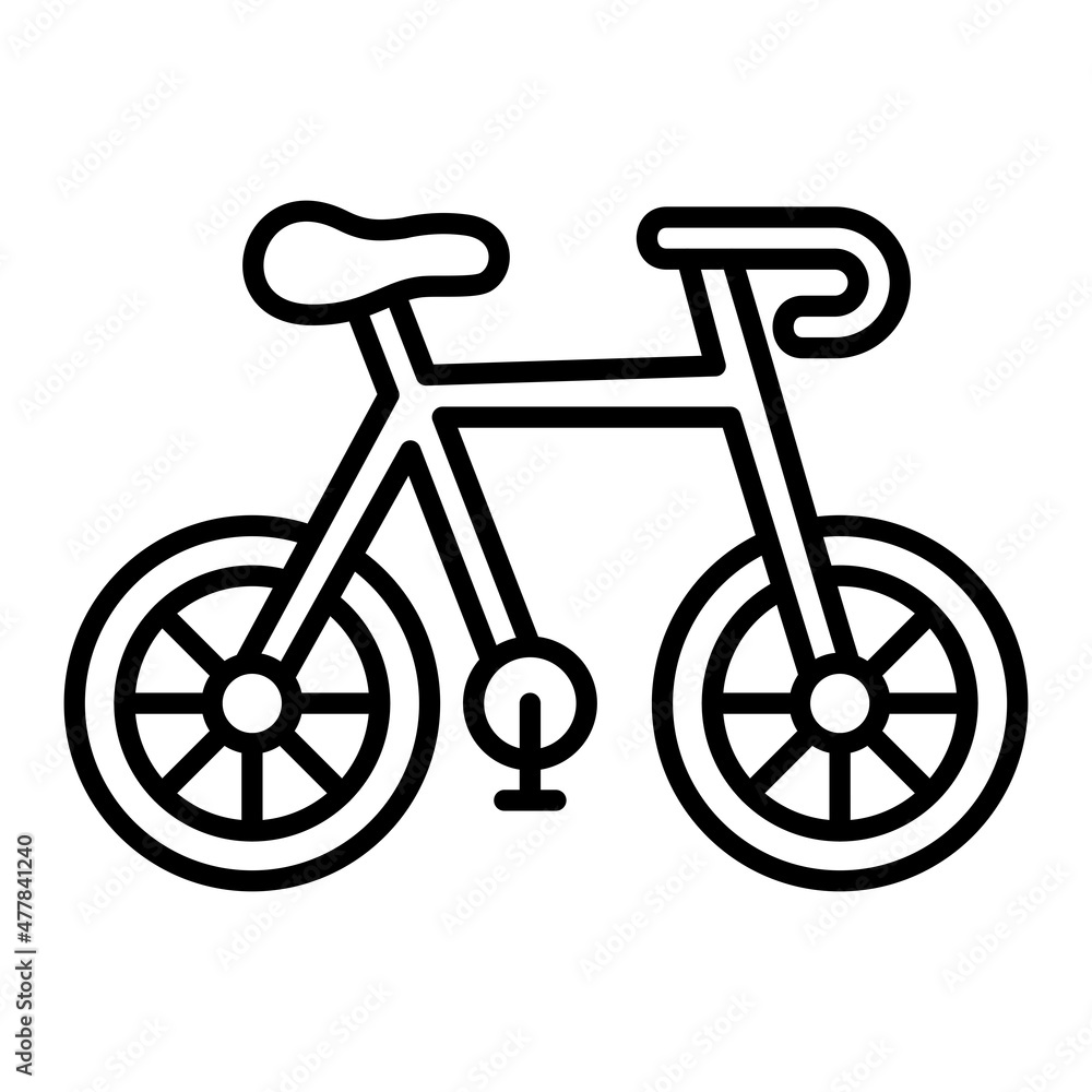 Bicycle Vector Outline Icon Isolated On White Background Bicycle Vector Outline Icon Isolated On White Background