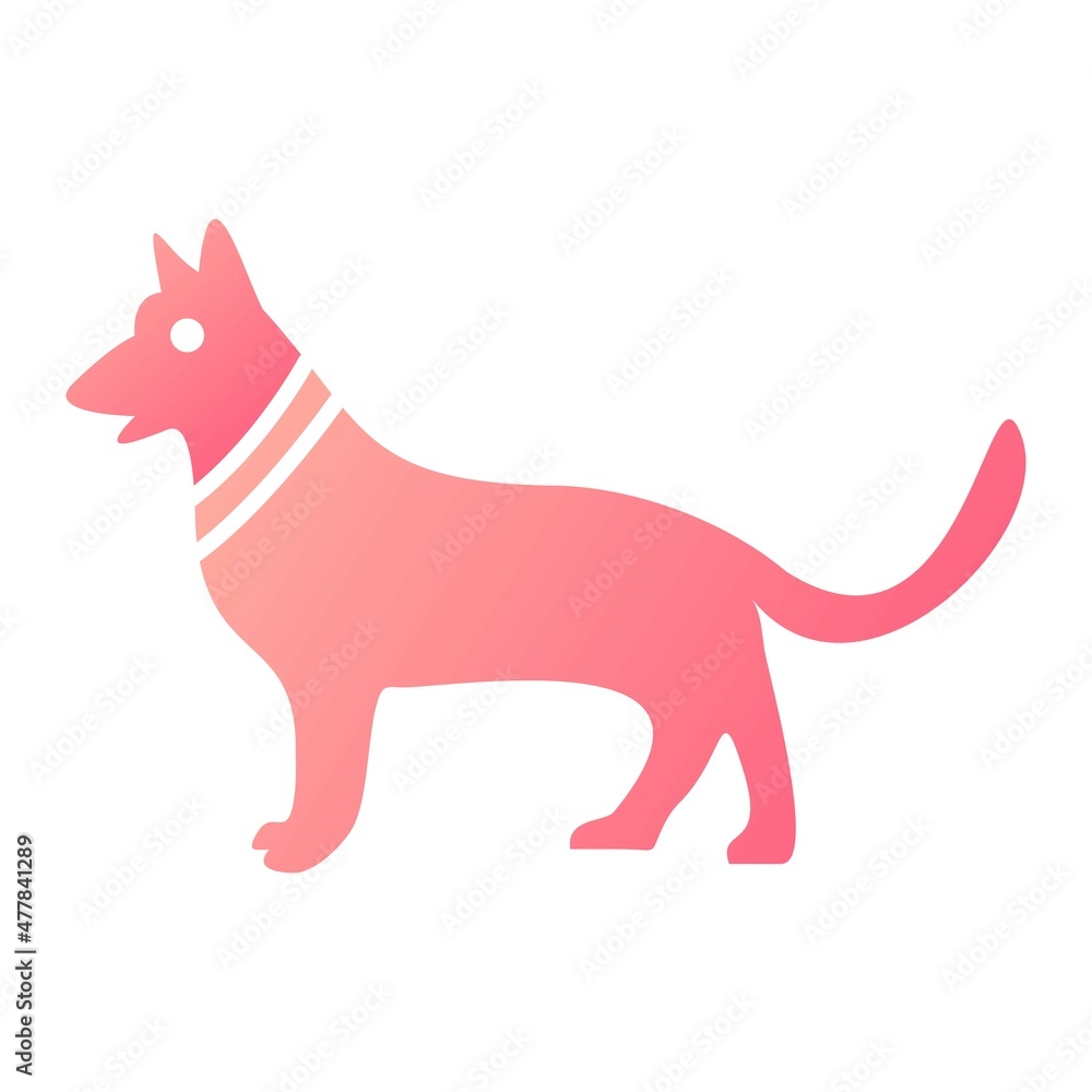Vector Army Dog Glyph Gradient Icon Design