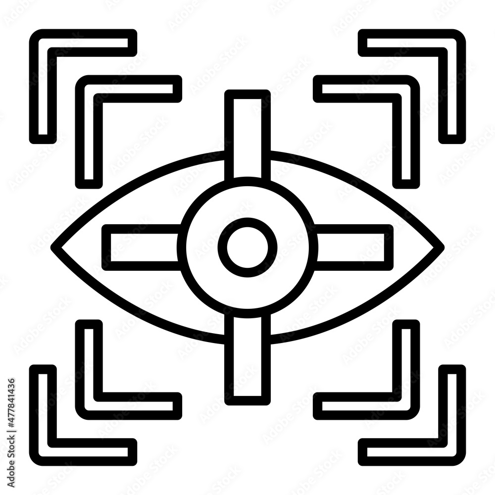 Eye Tracking Vector Outline Icon Isolated On White Background Eye Tracking Vector Outline Icon Isolated On White Background