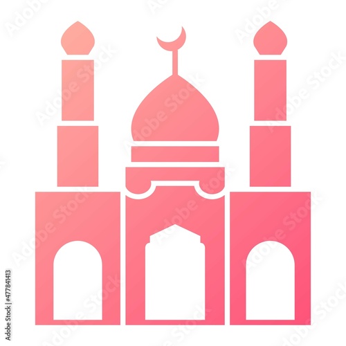 Vector Mosque Glyph Gradient Icon Design