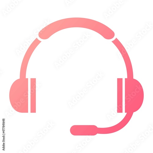 Vector Headphones Glyph Gradient Icon Design