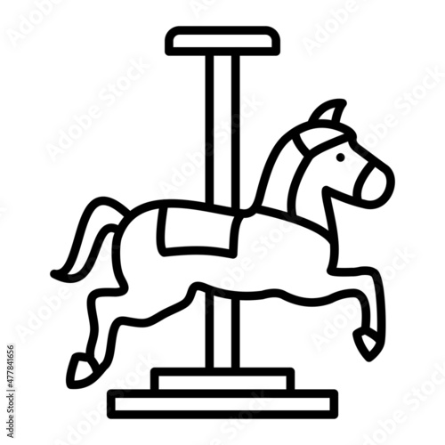 Carousel Vector Outline Icon Isolated On White Background