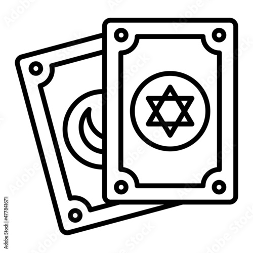 Tarot Vector Outline Icon Isolated On White Background