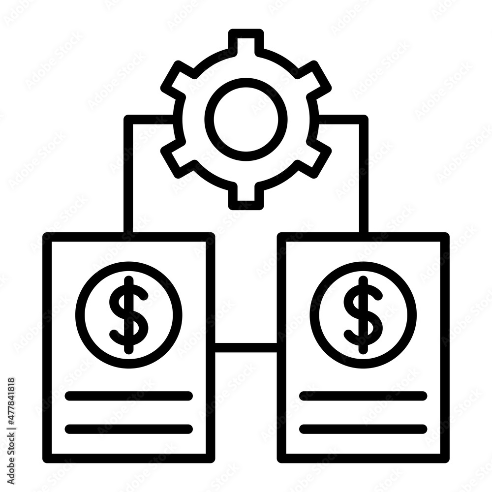 Automation Vector Outline Icon Isolated On White Background Automation Vector Outline Icon Isolated On White Background