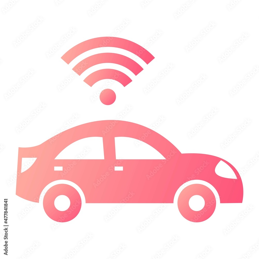 Vector Smart Car Glyph Gradient Icon Design Vector Smart Car Glyph Gradient Icon Design