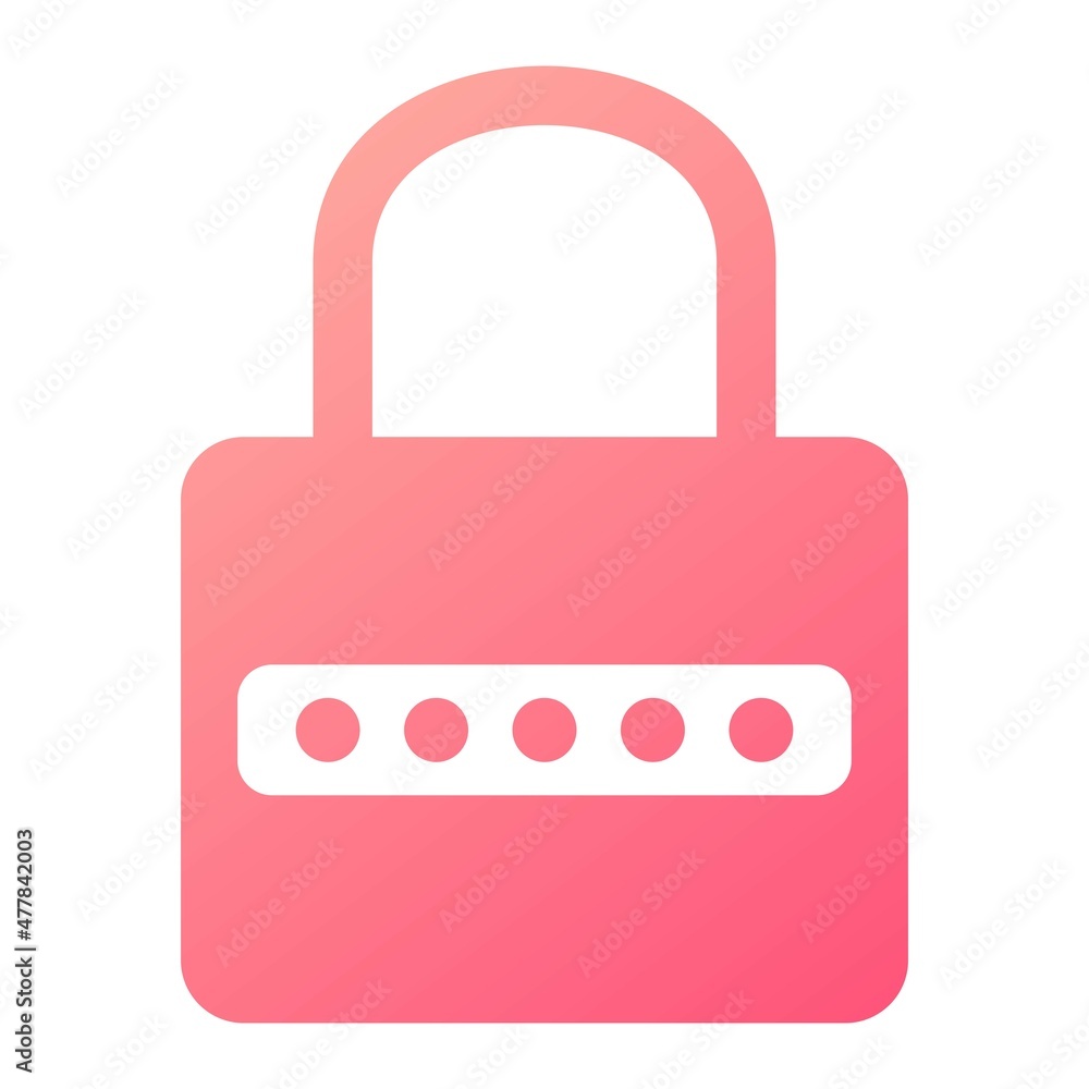 Vector Password Glyph Gradient Icon Design Vector Password Glyph Gradient Icon Design