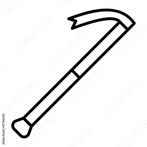 Crowbar Vector Outline Icon Isolated On White Background