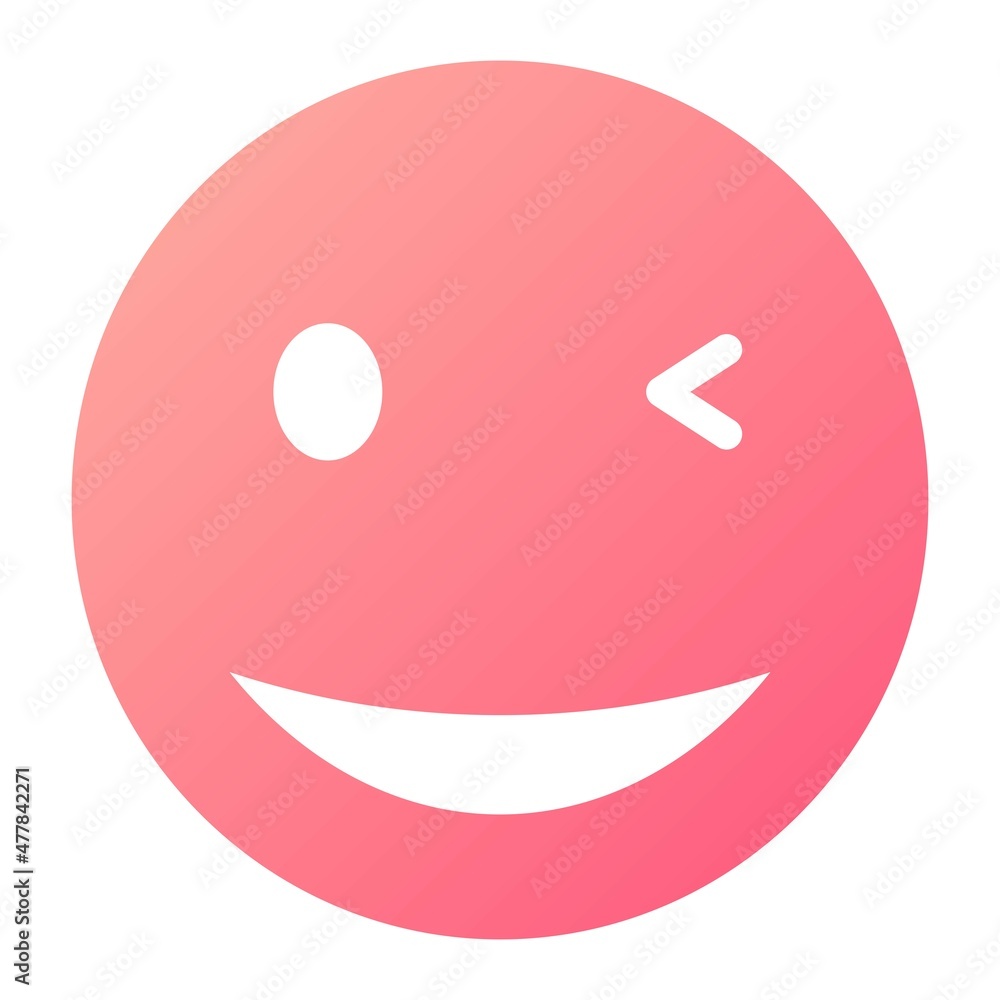 Vector Wink Glyph Gradient Icon Design Vector Wink Glyph Gradient Icon Design