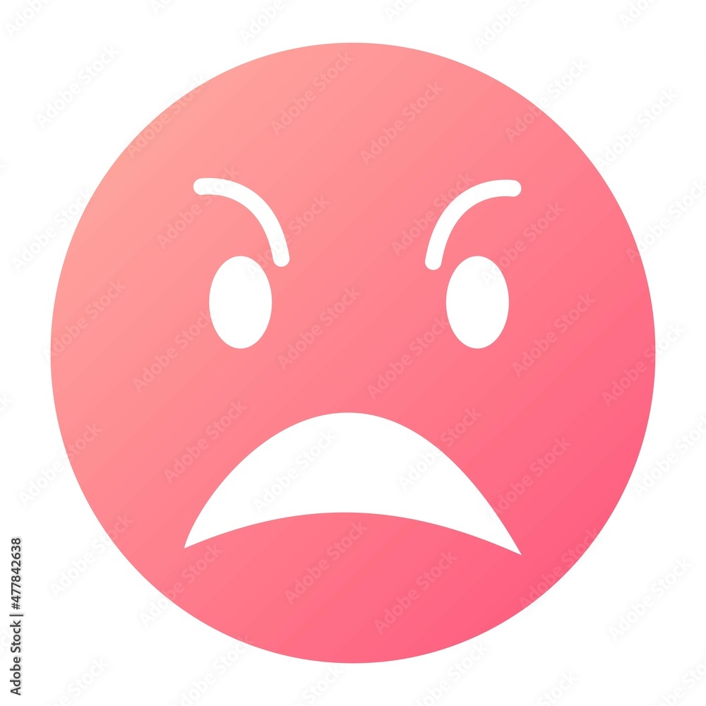 Vector Angry Glyph Gradient Icon Design Vector Angry Glyph Gradient Icon Design