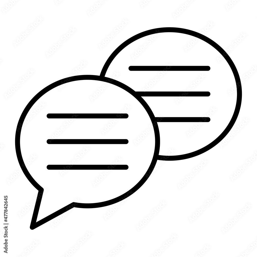 Bubble Chat Vector Outline Icon Isolated On White Background Bubble Chat Vector Outline Icon Isolated On White Background