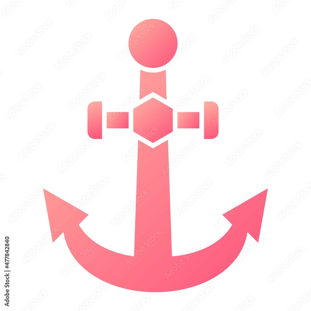 Vector Anchor Glyph Gradient Icon Design Vector Anchor Glyph Gradient Icon Design