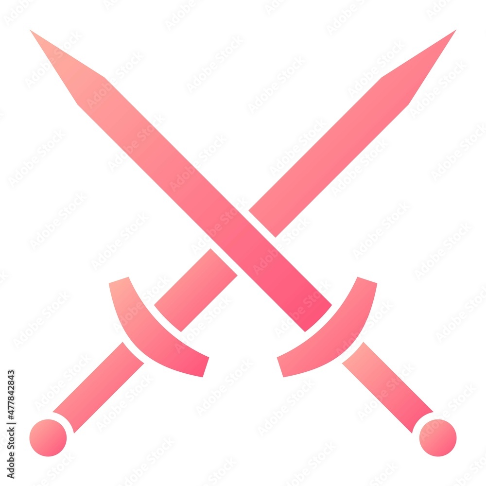 Vector Swords Glyph Gradient Icon Design Vector Swords Glyph Gradient Icon Design
