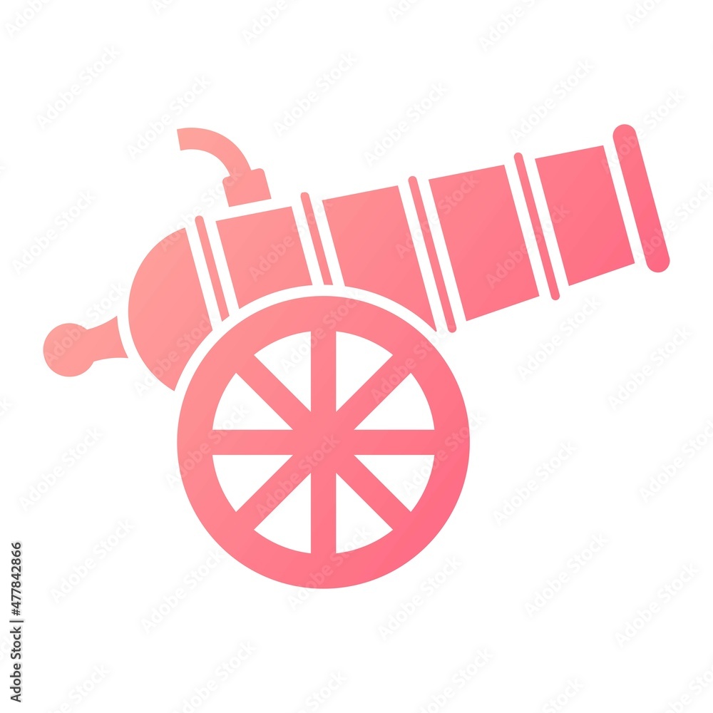 Fototapeta premium Vector Cannon Glyph Gradient Icon Design