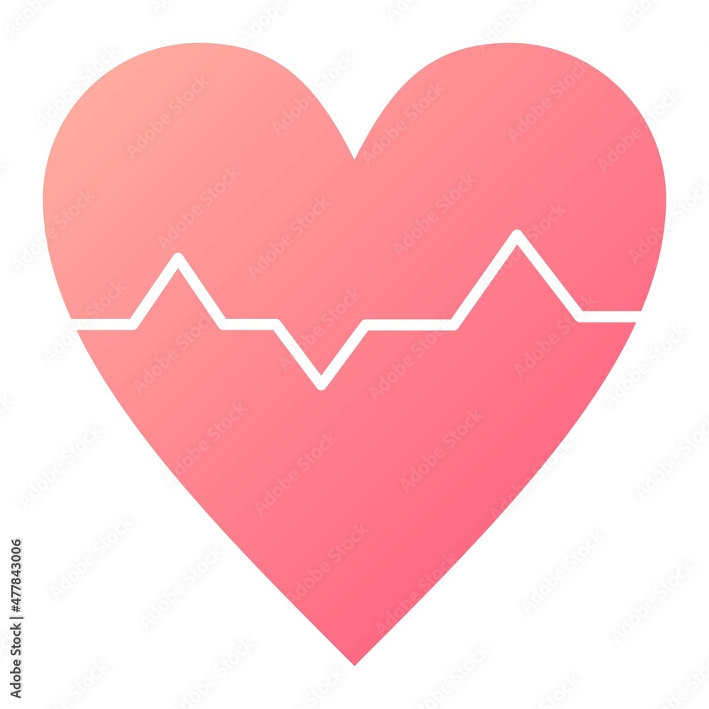 Vector Heart Beating Glyph Gradient Icon Design Vector Heart Beating Glyph Gradient Icon Design