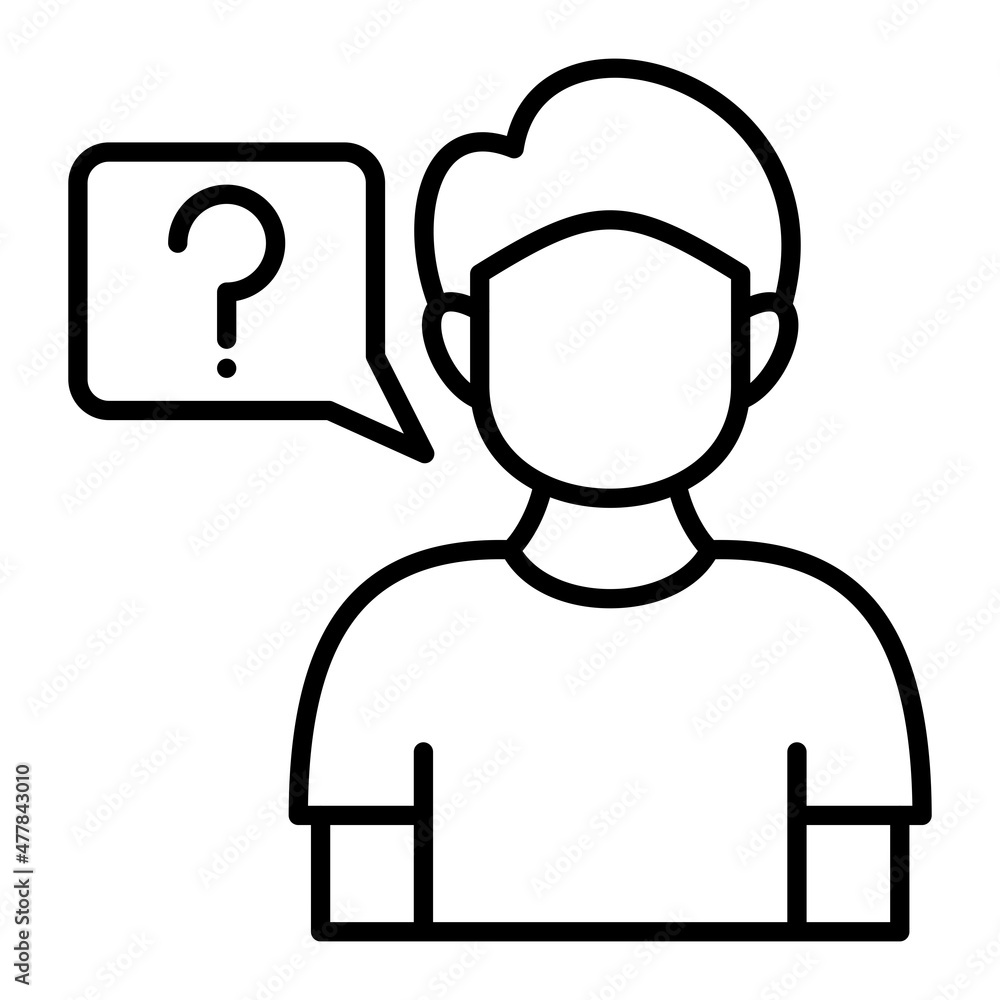 Confusion Vector Outline Icon Isolated On White Background Confusion Vector Outline Icon Isolated On White Background