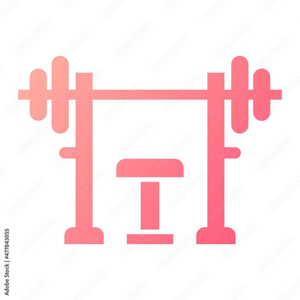 Vector Bench Press Glyph Gradient Icon Design Vector Bench Press Glyph Gradient Icon Design