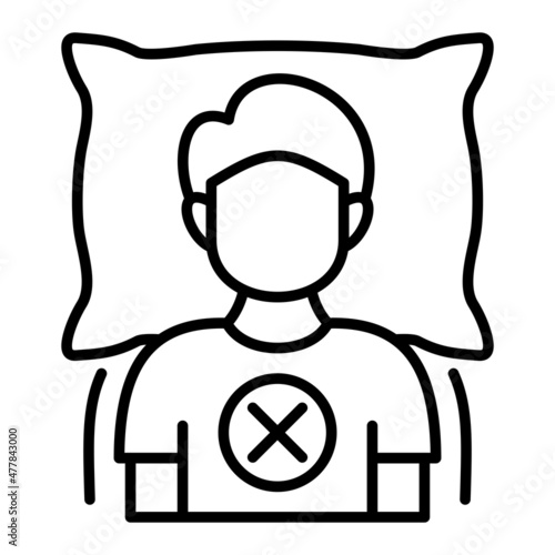 Inability To Move Vector Outline Icon Isolated On White Background