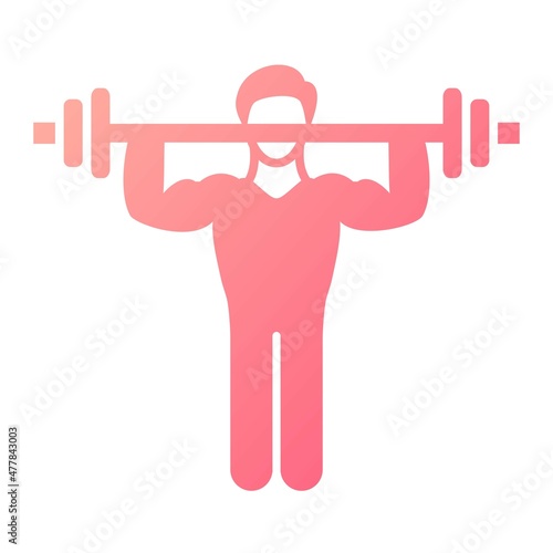  Vector Shoulder Exercise Glyph Gradient Icon Design