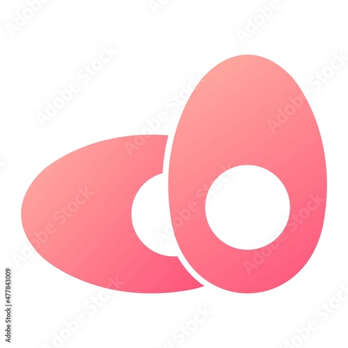 Vector Boiled Egg Glyph Gradient Icon Design