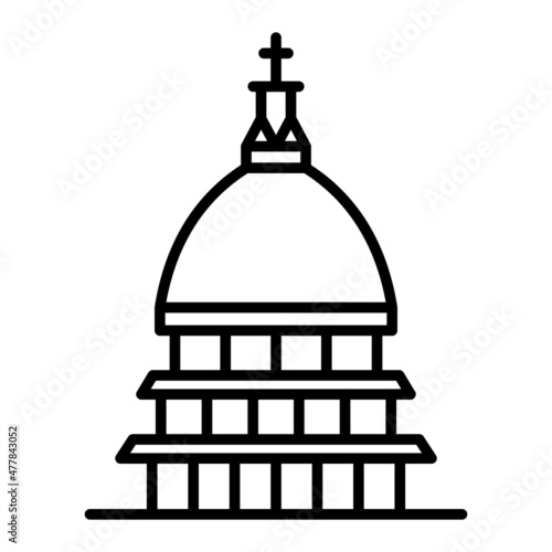 Mole Antonelliana Vector Outline Icon Isolated On White Background