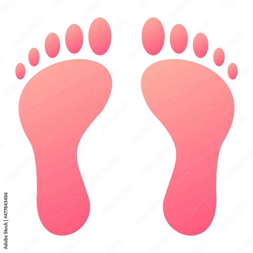 Vector Footprint Glyph Gradient Icon Design Vector Footprint Glyph Gradient Icon Design
