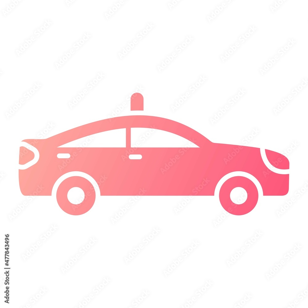 Vector Police Car Glyph Gradient Icon Design Vector Police Car Glyph Gradient Icon Design