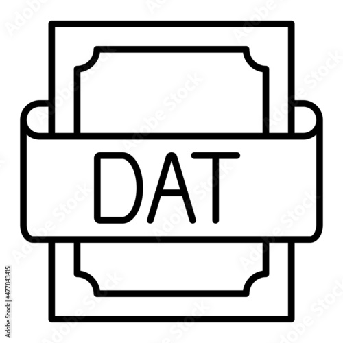 Dat Vector Outline Icon Isolated On White Background