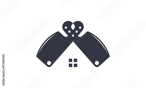 illustration vector graphic of knife and restaurant. perfect for product, film, video, etc.