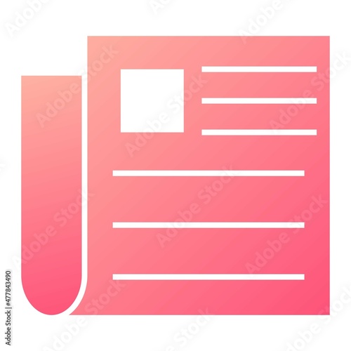 Vector Newspaper Glyph Gradient Icon Design