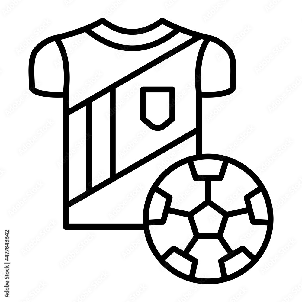 Football Shirt Vector Outline Icon Isolated On White Background Football Shirt Vector Outline Icon Isolated On White Background