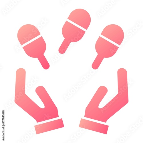  Vector Juggling Glyph Gradient Icon Design