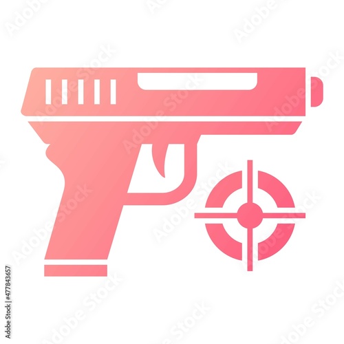  Vector Shooting Game Glyph Gradient Icon Design