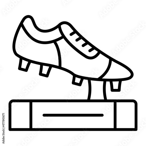 Golden Boot Vector Outline Icon Isolated On White Background