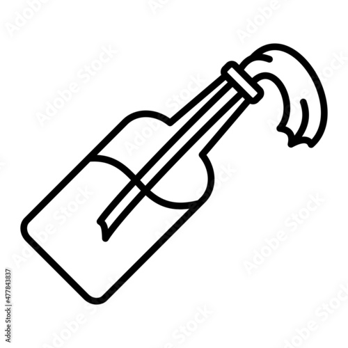 Molotov Vector Outline Icon Isolated On White Background