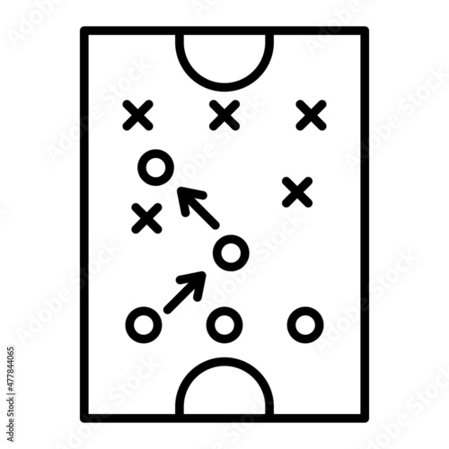 Game Plan Vector Outline Icon Isolated On White Background