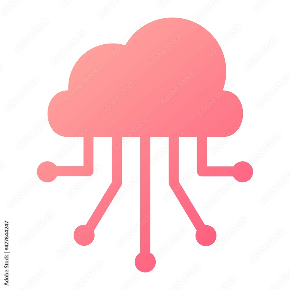 Vector Cloud Computing Glyph Gradient Icon Design Vector Cloud Computing Glyph Gradient Icon Design