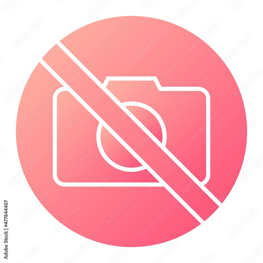Vector No Camera Glyph Gradient Icon Design Vector No Camera Glyph Gradient Icon Design