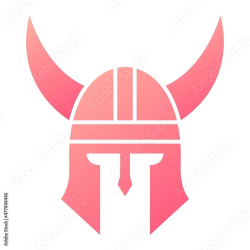 Vector Viking Helmet Glyph Gradient Icon Design