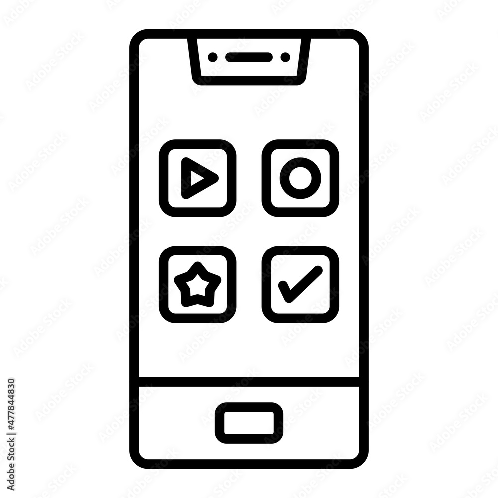 App Vector Outline Icon Isolated On White Background App Vector Outline Icon Isolated On White Background