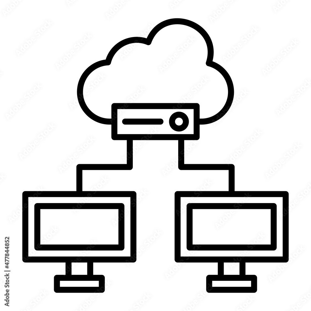 Cloud Storage Vector Outline Icon Isolated On White Background Cloud Storage Vector Outline Icon Isolated On White Background