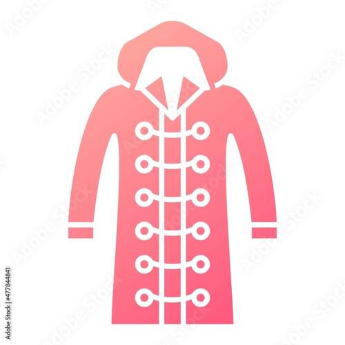 Vector Duffle Coat Glyph Gradient Icon Design