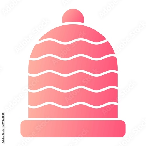 Vector Beanie Glyph Gradient Icon Design