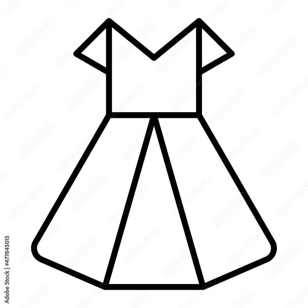 Origami Vector Outline Icon Isolated On White Background Origami Vector Outline Icon Isolated On White Background