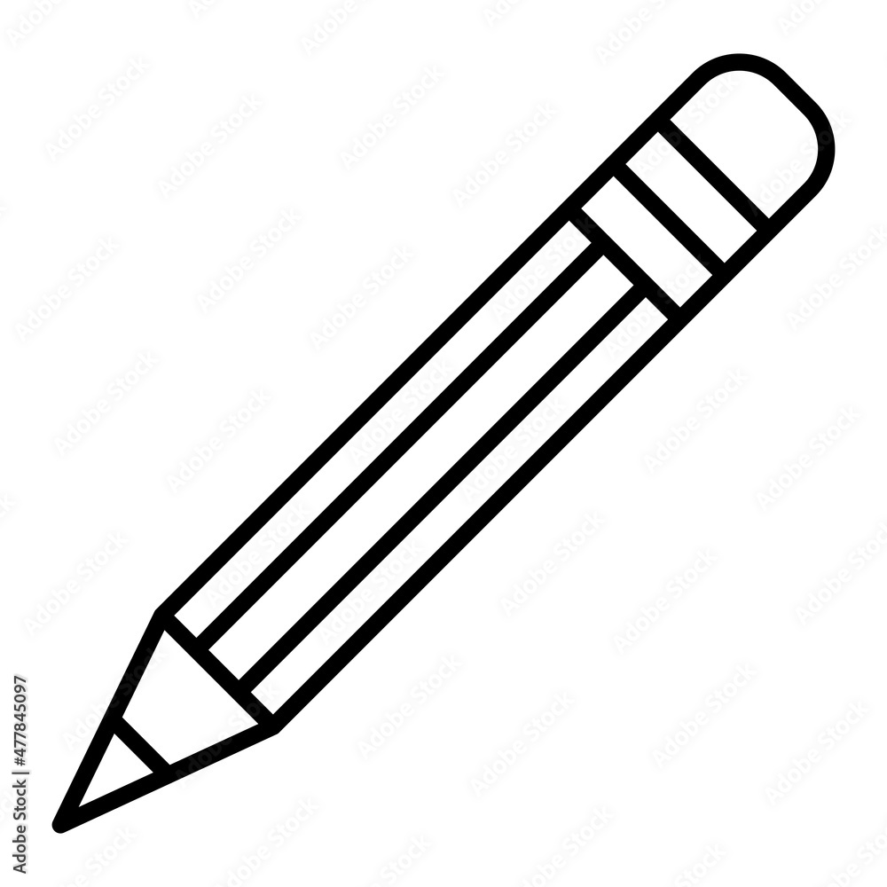 Pencil Vector Outline Icon Isolated On White Background Pencil Vector Outline Icon Isolated On White Background