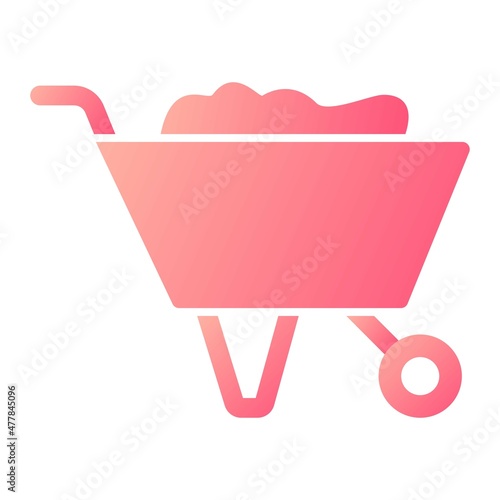 Vector Wheelbarrow Glyph Gradient Icon Design