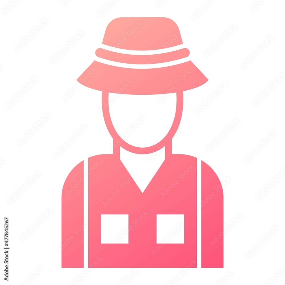 Vector Fisherman Glyph Gradient Icon Design Vector Fisherman Glyph Gradient Icon Design