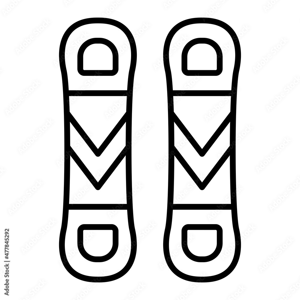 Snowboard Vector Outline Icon Isolated On White Background Snowboard Vector Outline Icon Isolated On White Background