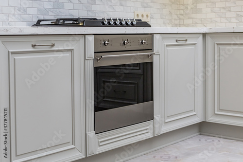 Wallpaper Mural Modern kitchen furniture and built-in gas stove. Torontodigital.ca