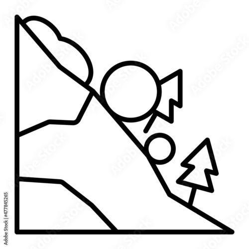 Avalanche Vector Outline Icon Isolated On White Background